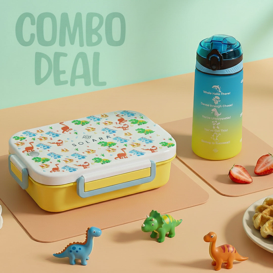 Dino / Lunch Box + Motivational Water Bottle