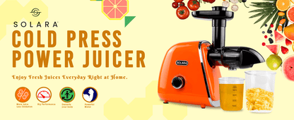 SOLARA Slow Juicer Cold Press Juicer | Easy Clean Slow Juicer Cold Pressed Juice Extractor