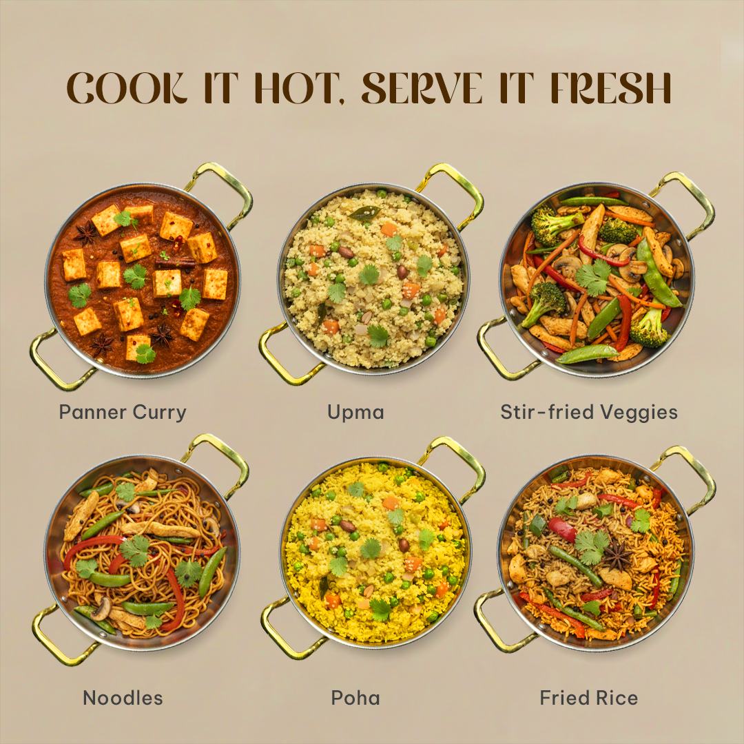 MontClaire Stainless Steel Set of 2 - Kadai + Frypan