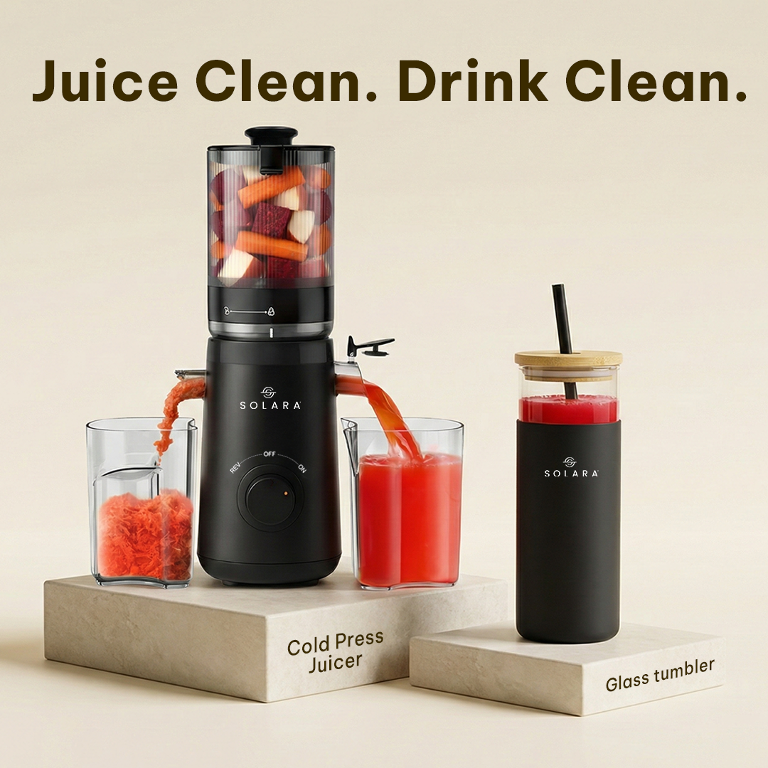 Cold Press Juicer + Glass Tumbler