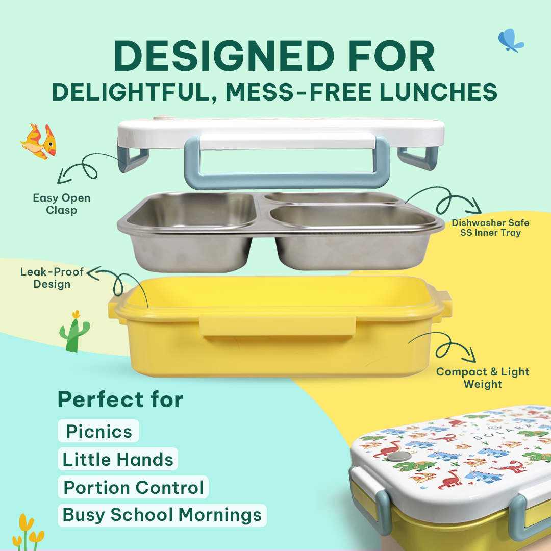 Dino / Lunch Box + Motivational Water Bottle