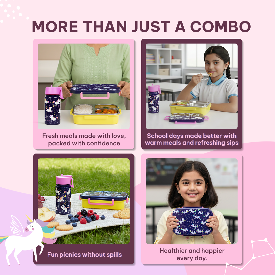 Unicorn / Lunch Box + Kids Water Bottle