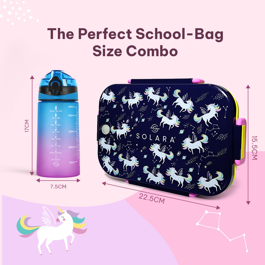 Unicorn / Lunch Box + Motivational Water Bottle