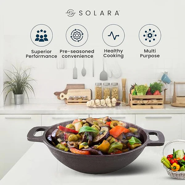 BlackForge Cast Iron Set of 2 : Kadai 10" + Tawa 12"