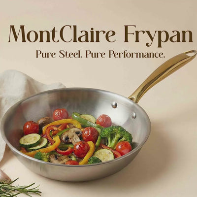 MontClaire Triply Fry Pan with Golden Handle - 22cm(1.7L capacity)
