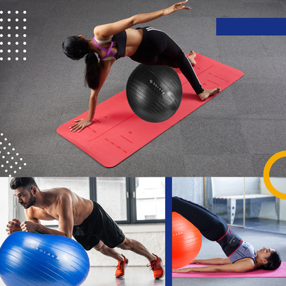 SOLARA Men & Women PVC Gym Ball for Exercise & Yoga