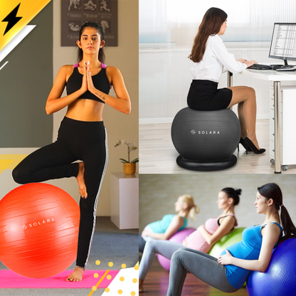 SOLARA Men & Women PVC Gym Ball for Exercise & Yoga