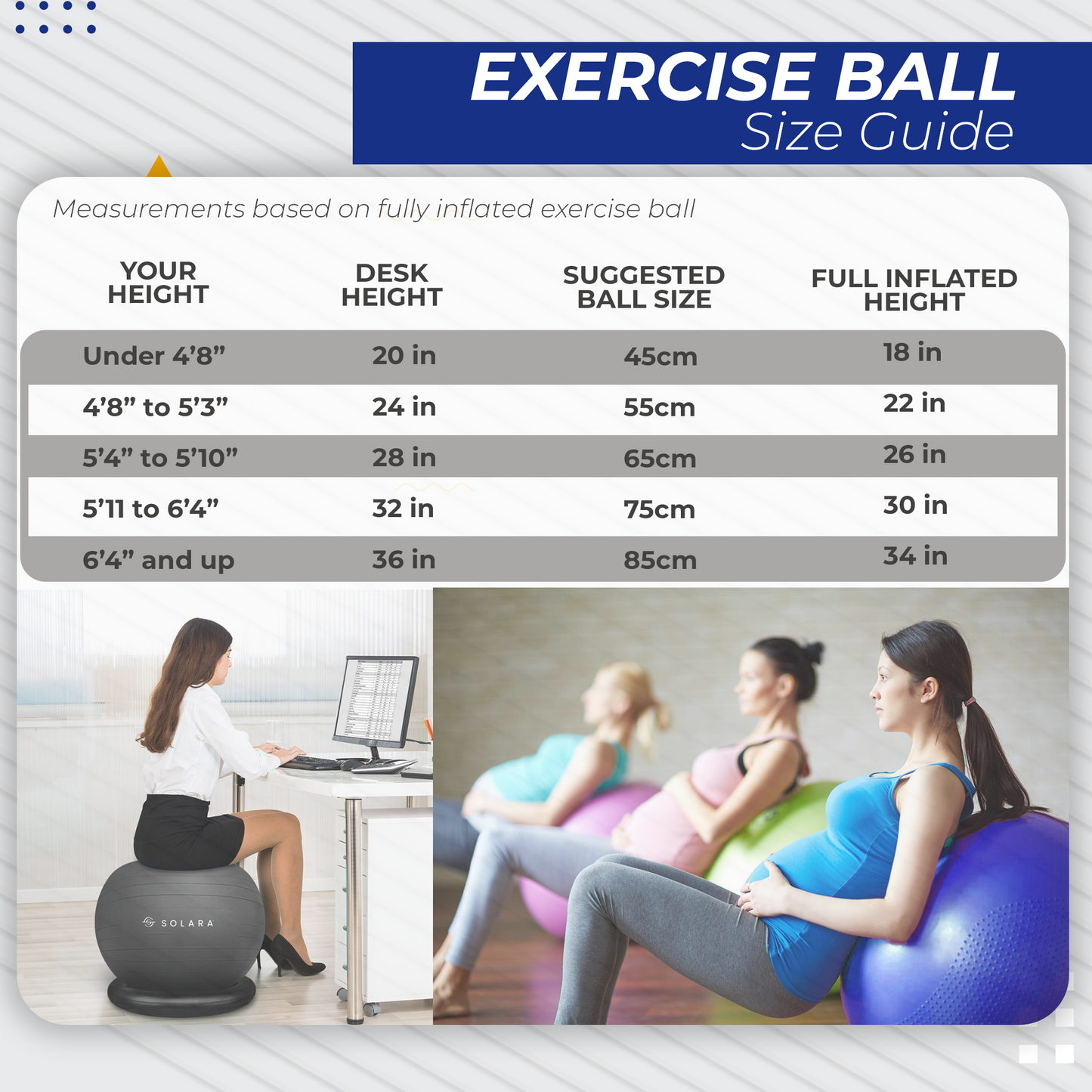 SOLARA Men & Women PVC Gym Ball for Exercise & Yoga