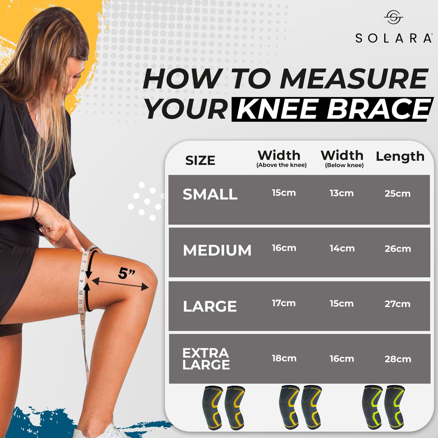 SOLARA Knee Cap for Men & Women | Knee Support for Gym