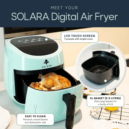 Solara Digital Air Fryer for Home Kitchen with mobile app