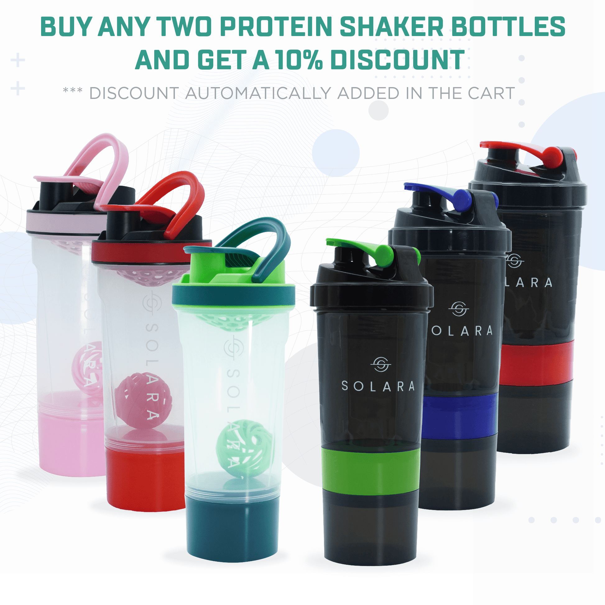 Solara Protein Shaker Bottles Online