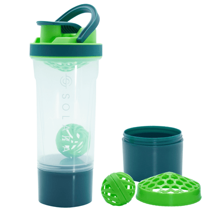 Protein Shaker Bottle with Shaker Ball & Mixing Grid -Green
