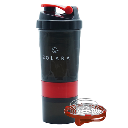 Protein Shaker Bottle with Spring Coil - Red